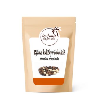 Pufované rýžové kuličky v třech čokoládách 500 g LES FRUITS DU PARADIS