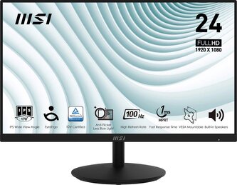 MSI monitor PRO MP242A 23,8" IPS/FHD/100Hz/1ms/HDMI/DP/VGA/černá