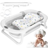 Vanička pro miminko s teploměrem + podložka skládací 40L SPRINGOS MIZZY šedá