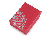 Krabička na šperky 6,5x9 cm - 12 ks - 1 červená světlá stříbrná