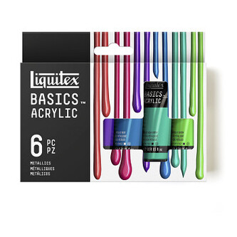 Sada akrylových barev Liquitex Basics 6x22ml Metallic