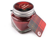 Malá vonná svíčka ve skle s jmenovkou 28 g - 1 ks - 30 (Apple Cinnamon) červená tmavá