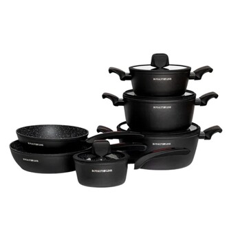Sada nádobí Royalty, 10 ks, barva černá