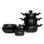 Sada nádobí Royalty, 10 ks, barva černá