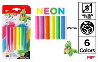 Plastelina 6 kolorów neon