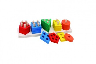 Skládačka věž dřevo 29,5cm v krabičce 7x30,5x6cm