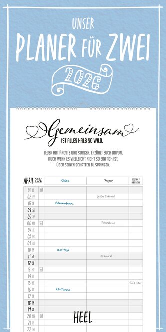 Unser Planer für Zwei - Paarplaner Kalender 2026