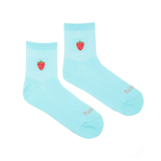 Tříčtvrteční ponožky Jahoda Modré M (39-42)