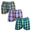 3PACK pánské trenky Styx klasická guma vícebarevné (3A103789) M