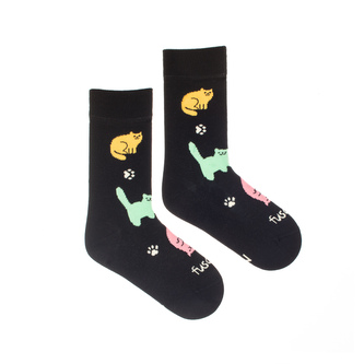 Dětské ponožky Veselé kočky Černé S (23-26)
