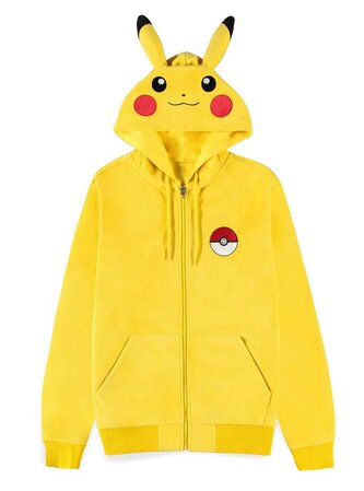 Pánská mikina s kapucí s ušima Pokémon: Pikachu (XL) žlutá bavlna