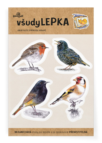 Lesní svět všudyLEPKA vel. 1 -042 - Ptáci na krmítku