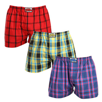 3PACK pánské trenky Styx klasická guma vícebarevné (3A103123) XXL
