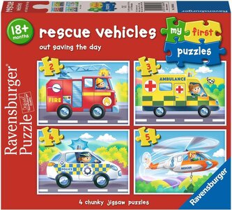 RAVENSBURGER Moje první puzzle: Záchranářská vozidla 4v1 (2,3,4,5 dílků)