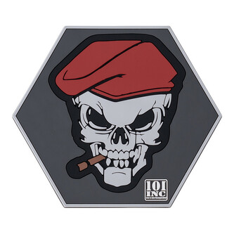 Gumová nášivka 101 Inc Skull Cigar - šedá-barevná