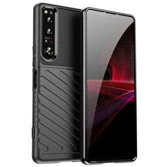Thunder Case etui Sony Xperia 1 IV silikonowy pancerny pokrowiec czarne