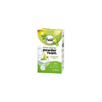 Brait wc pěnící čistící prášek lemon & basil 3x100 g