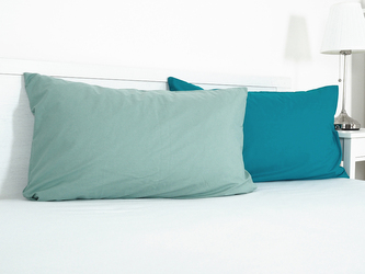 B.E.S. - Petrovice, s.r.o. Povlak na visco polštář DOUBLE bavlna popelín 45x75 cm - tyrkysová/olivová