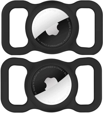 Etui na Apple AirTag silikonowe na obrożę psa lub kota - czarne