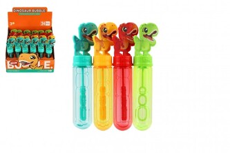 Bublifuk 40ml dinosaurus plast 14cm 4 barvy - 1 kus Bublifuk 40ml dinosaurus plast 14cm 4 barvy - 1 kus
