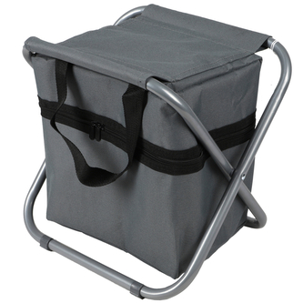 DOCHTMANN Skládací stolička s chladicím boxem šedá 33x27x35cm