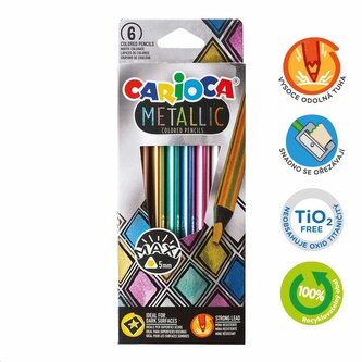Carioca pastelky trojhranné Metallic - 6 ks