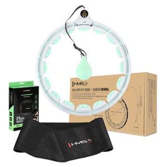 SET HHW06 ZELENÁ + BE163 PLUS SIZE MASÁŽNÍ HULA HOOP OBRUČ SE ZÁVAŽÍM A POČÍTADLEM HMS