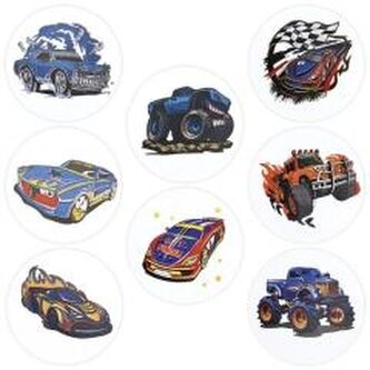 Naklejki papierowe na taśmie Samochody 500szt