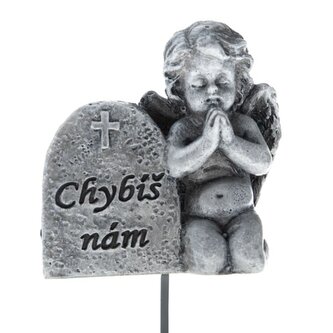 Polyresinová zápich s andělem a plaketou "Chybíš nám", 12/192