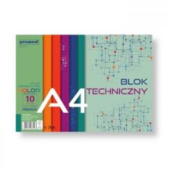 Blok techniczny A4 Premium kolor 250g 10 arkuszy