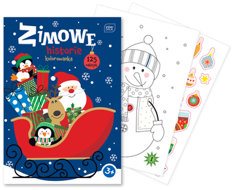 Kolorowanka A4  16 z naklejkami Zimowe Historie, Interdruk