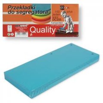Przekładki do segregatora 100szt turquise