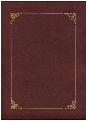 Teczka ozdobna na dyplom ze złotą ramką, bordowa op. 10szt, Argo