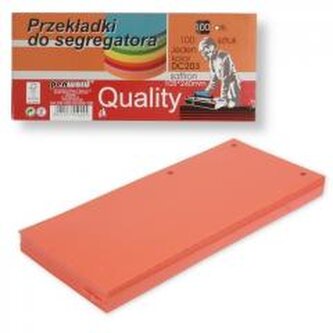 Przekładki do segregatora 100szt saffron