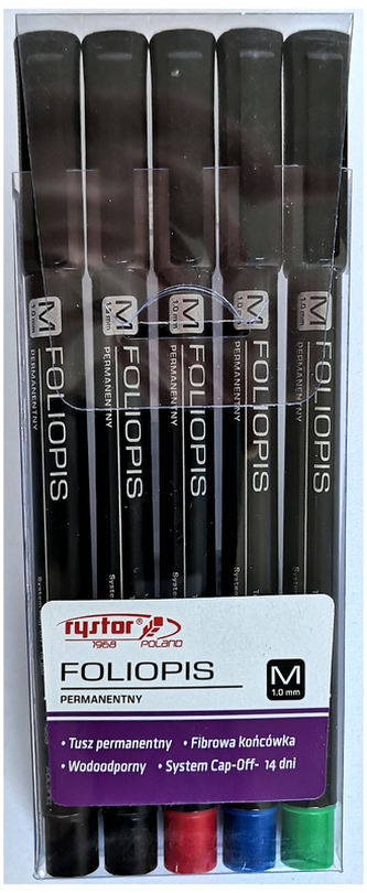 Foliopis M 1.0  kpl. 5 szt. 4-kol., Rystor