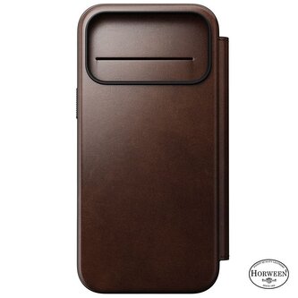 Nomad Modern Leather Folio, rustic brown (Horween) - iPhone 2025 Pro Max