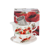 Filiżanka z dzbankiem i spodkiem CLASSIC POPPIES