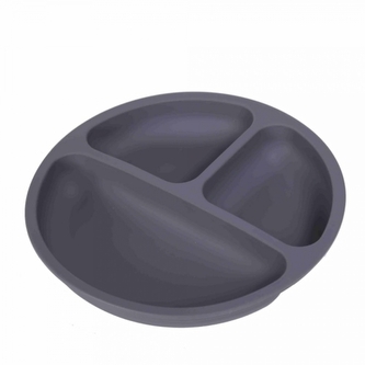 Silikonový talíř, tříkomorový - antracit