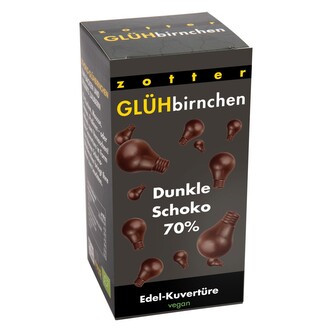 Zotter Bio hořká couverture čokoláda 70% v žárovkách, 130 g