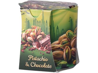 Svíčka ve skle PISTÁCIE A ČOKOLÁDA vonná 80g