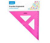 Pravítko trojúhelník s ryskou, růžové LUMA