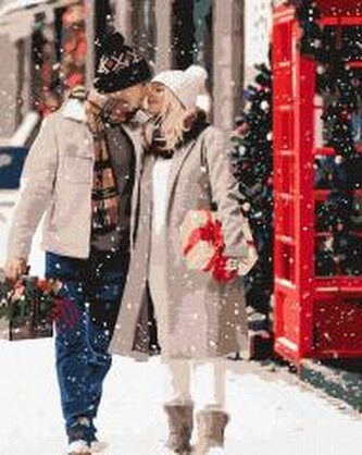 Malowanie po numerach - Świąteczny spacer 40x50cm