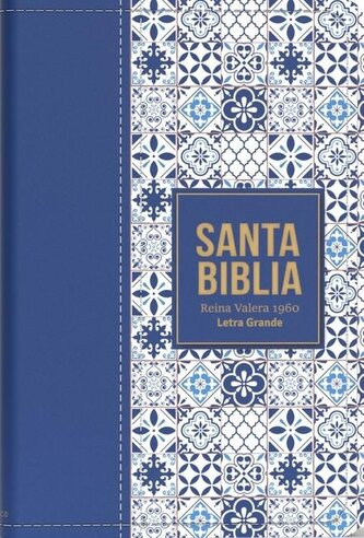 Biblia Rvr 1960 Letra Grande Tamaño Manual Símil Piel Azul Claro(bible Rvr 1960 Large Print Handsize Leatherlike Tiles Light Blu