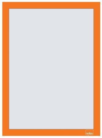 Rám na plakáty, oranžová, A4, nástěnný, plastový rám, 2 ks/balení, NOBO 1915695