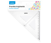 Pravítko trojúhelník s ryskou, transparentní LUMA