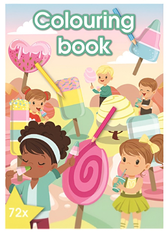 Kniha omalovánek 72 stran A4 sladkosti