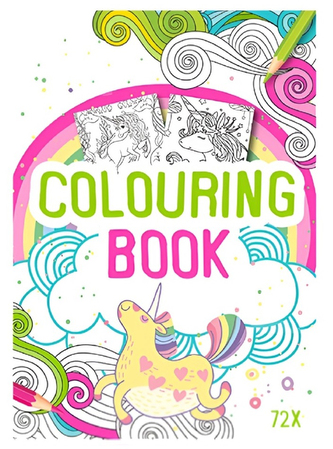 Kniha omalovánek 72 stran A4 jednorožci