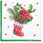 Ubrousky PAW Dekor L (20ks) Sock with Poinsettia