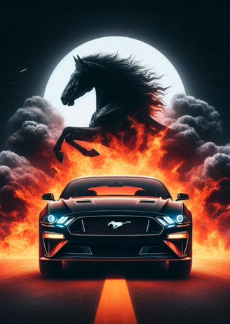 Diamantový obrázek Mustang Rumak 30 x 40 cm