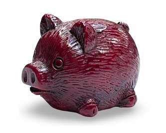 Soška prasátko štěstí - červené